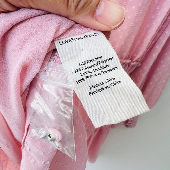 ❤️ Love Shack fancy Amber dress in Eros sheer pink, Size S - Picture 10 of 12